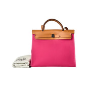 Hermes Herbag Zip Bag 31 Pink/Silver